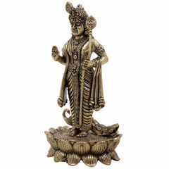 Brass Murugan Idol – Kartikeya | Subramanya | Skanda | Vel Murugan | Shanmukha | Palani Andavar Statue for Puja, Home Temple & Gifting,Gold, 4 Inch, 1 Piece