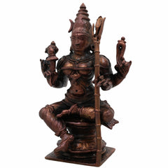 Copper Rajarajeshwari Idol, Mata Rajarajeshwari Murti, Raja Rajeswari Devi Statue for Home Temple, Puja & Spiritual Gift,Brown, 4 Inch, 1 Piece