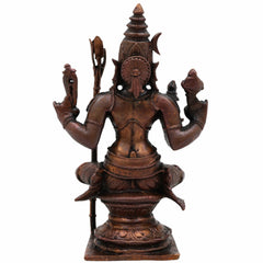 Copper Rajarajeshwari Idol, Mata Rajarajeshwari Murti, Raja Rajeswari Devi Statue for Home Temple, Puja & Spiritual Gift,Brown, 4 Inch, 1 Piece
