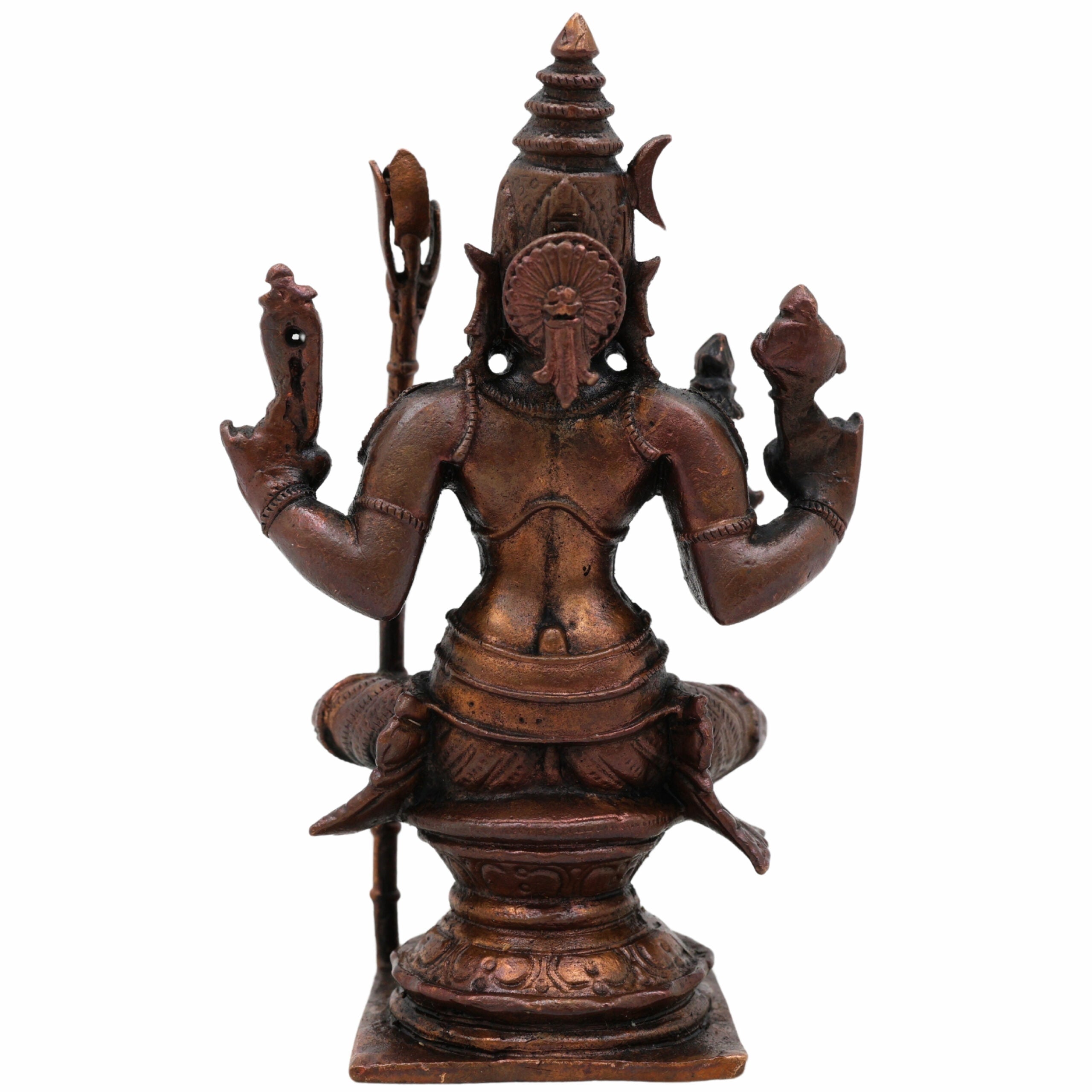 Copper Rajarajeshwari Idol, Mata Rajarajeshwari Murti, Raja Rajeswari Devi Statue for Home Temple, Puja & Spiritual Gift,Brown, 4 Inch, 1 Piece