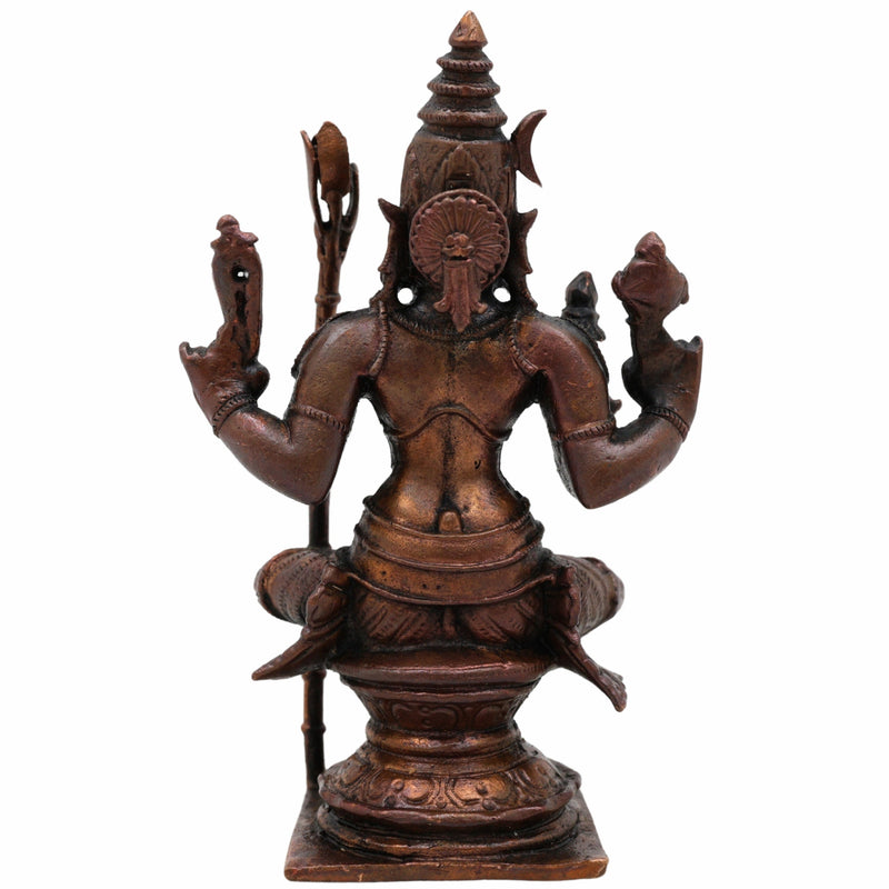 Copper Rajarajeshwari Idol, Mata Rajarajeshwari Murti, Raja Rajeswari Devi Statue for Home Temple, Puja & Spiritual Gift,Brown, 4 Inch, 1 Piece