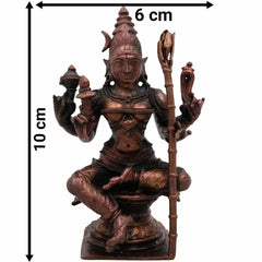Copper Rajarajeshwari Idol, Mata Rajarajeshwari Murti, Raja Rajeswari Devi Statue for Home Temple, Puja & Spiritual Gift,Brown, 4 Inch, 1 Piece
