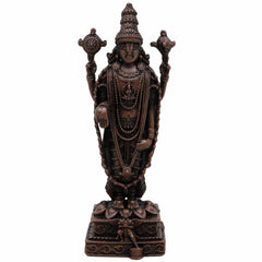 Copper Tirupati Balaji Idol | Lord Venkateswara Srinivasa Govinda Murti | Tamra Venkatesha Statue for Pooja Mandir Home Decor & Gifts,Brown, 4 Inch, 1 Piece