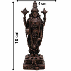 Copper Tirupati Balaji Idol | Lord Venkateswara Srinivasa Govinda Murti | Tamra Venkatesha Statue for Pooja Mandir Home Decor & Gifts,Brown, 4 Inch, 1 Piece