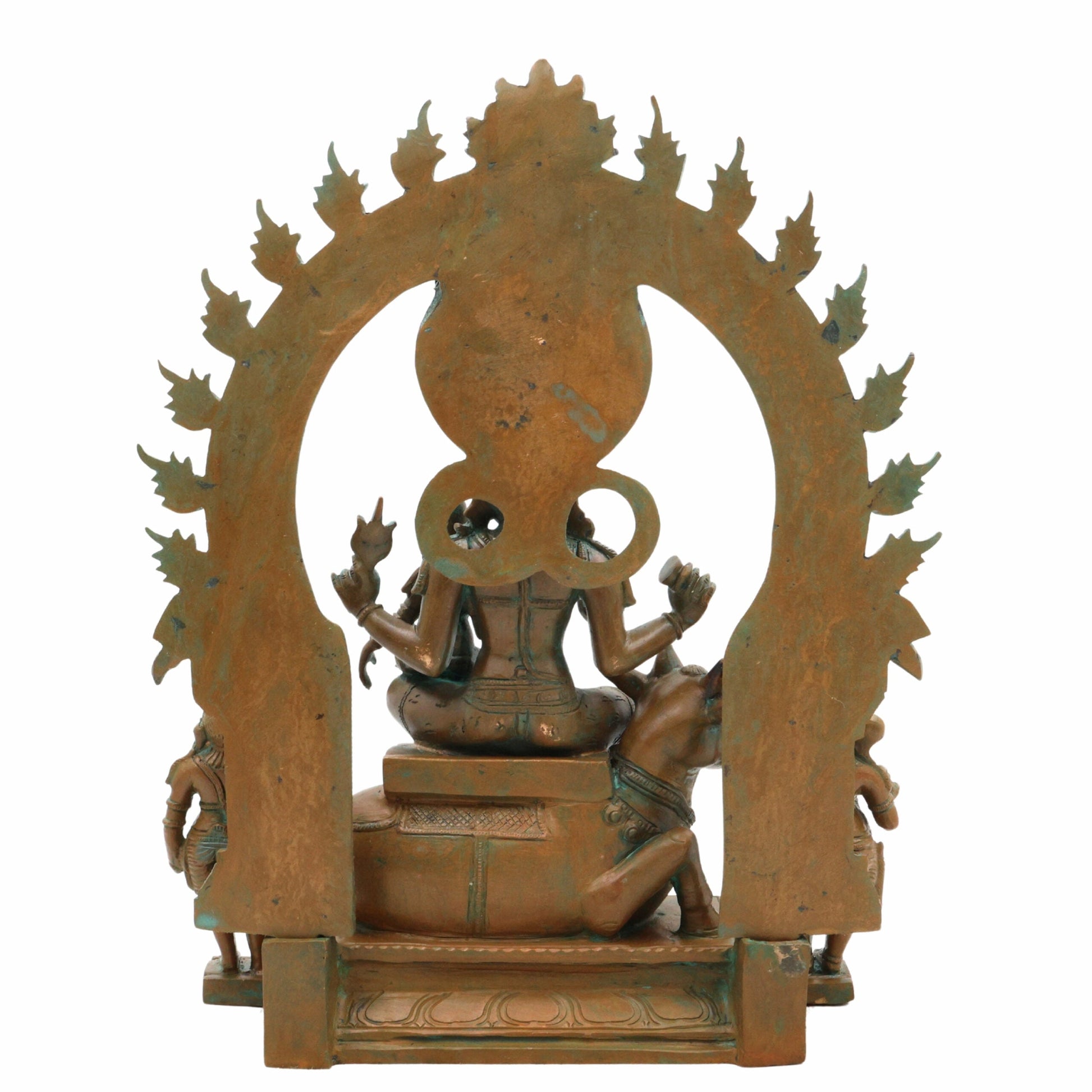 Bronze Panchaloha Shiva Parivar Idol | Lord Shiva Parvati Ganesha Kartikeya Murugan Statue | Handcrafted Chola Art Hindu Deity Murti for Temple & Home Decor,Brown, 13 Inch, 1 Piece