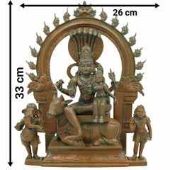 Bronze Panchaloha Shiva Parivar Idol | Lord Shiva Parvati Ganesha Kartikeya Murugan Statue | Handcrafted Chola Art Hindu Deity Murti for Temple & Home Decor,Brown, 13 Inch, 1 Piece