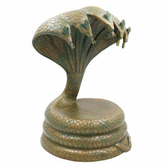 Handmade Bronze Panchaloha Sheshnag Idol Chola Style | Five-Headed Serpent Ananta Statue | Spiritual Home Decor & Sacred Gift, Brown,Brown, 13.5 Inch, 1 Piece
