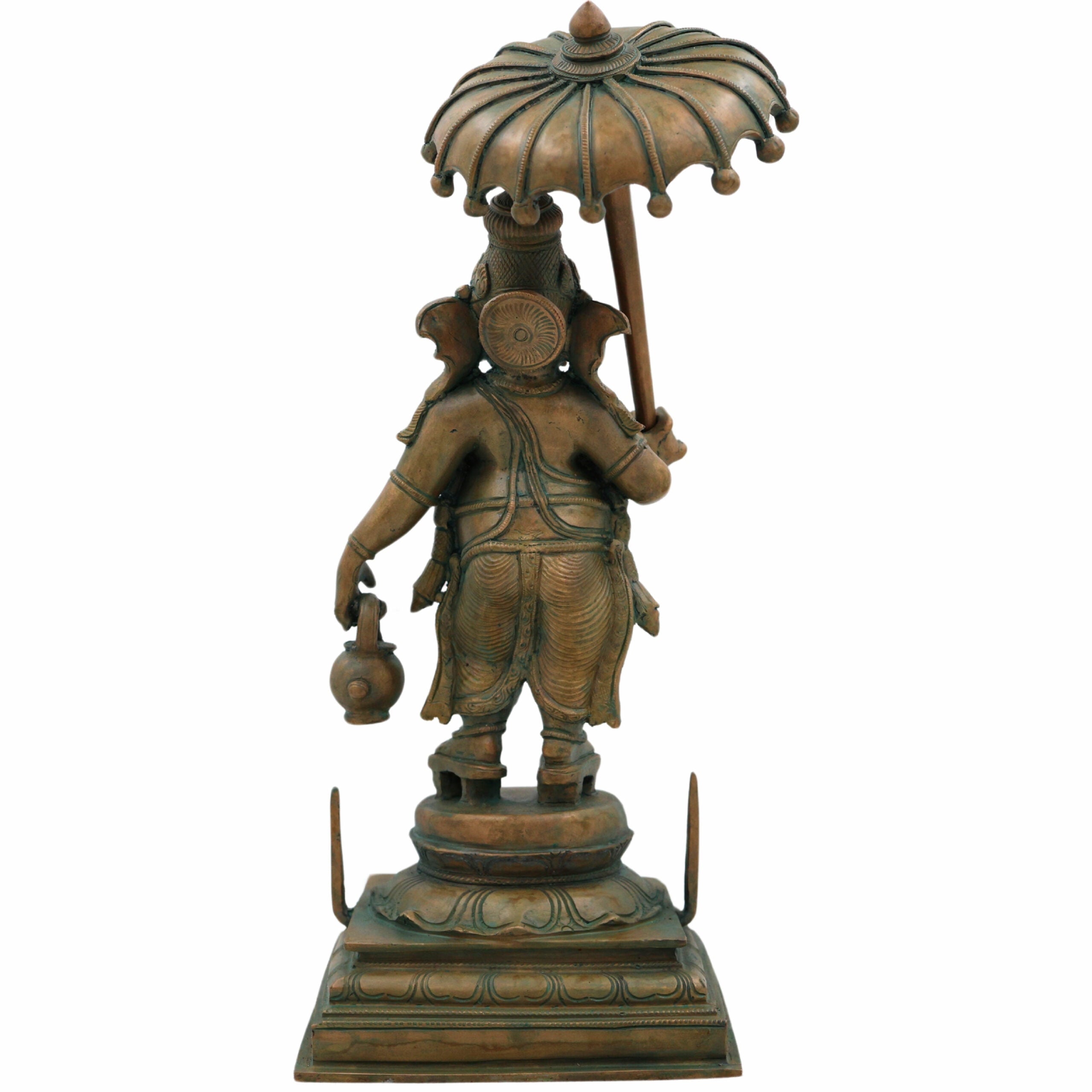 Handcrafted Bronze Panchaloha Ganesha Idol, Chola Style Vinayaka, Ganapati, Pillaiyar, Siddhivinayak, Vighneshwara Sculpture for Home & Temple Decor, 14 Inch, 1 Piece