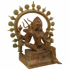 Bronze Kali | Durga | Adi Shakti Idol – Handcrafted Panchaloha Mahakali Murti in Chola Art | Bhadrakali | Chamunda | Mahadevi Statue for Pooja & Home Temple,Brown, 11 Inch, 1 Piece