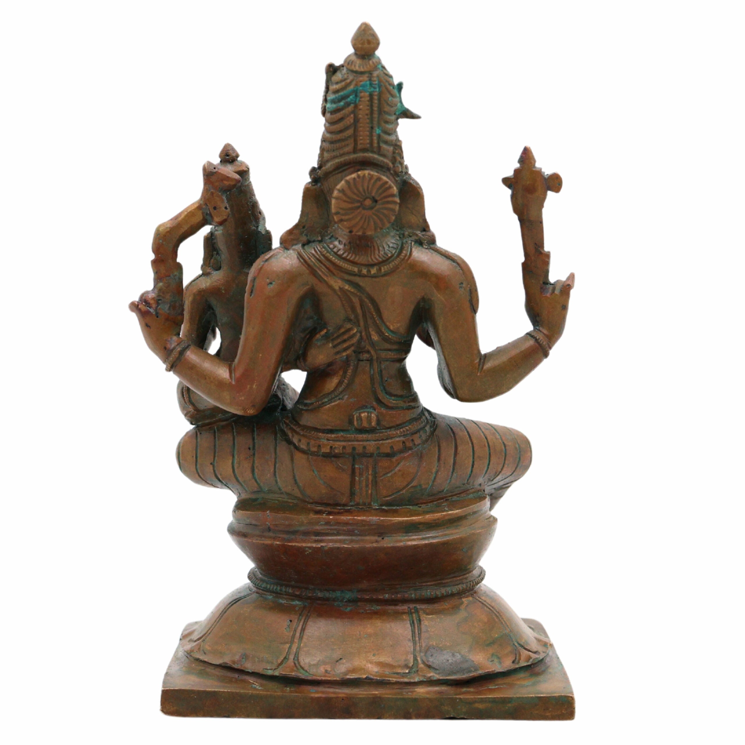 Handcrafted Bronze Shiva Parvati Idol – Uma Maheshwara | Ardhanarishvara Panchaloha Silai | Chola Style Nataraja Shakti Sculpture for Home Temple Decor,Brown, 6.5 Inch, 1 Piece