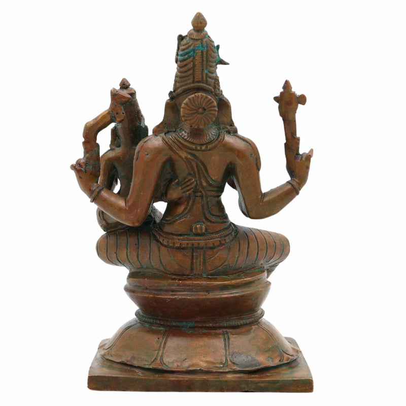 Handcrafted Bronze Shiva Parvati Idol – Uma Maheshwara | Ardhanarishvara Panchaloha Silai | Chola Style Nataraja Shakti Sculpture for Home Temple Decor,Brown, 6.5 Inch, 1 Piece