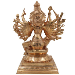Bronze PanchalohaGoddess Kali | Adi Shakti | Mahakali Bronze Panchaloha Idol | Chola Art Inspired Handcrafted Durga Sculpture,Gold, 18 Inch, 1 Piece
