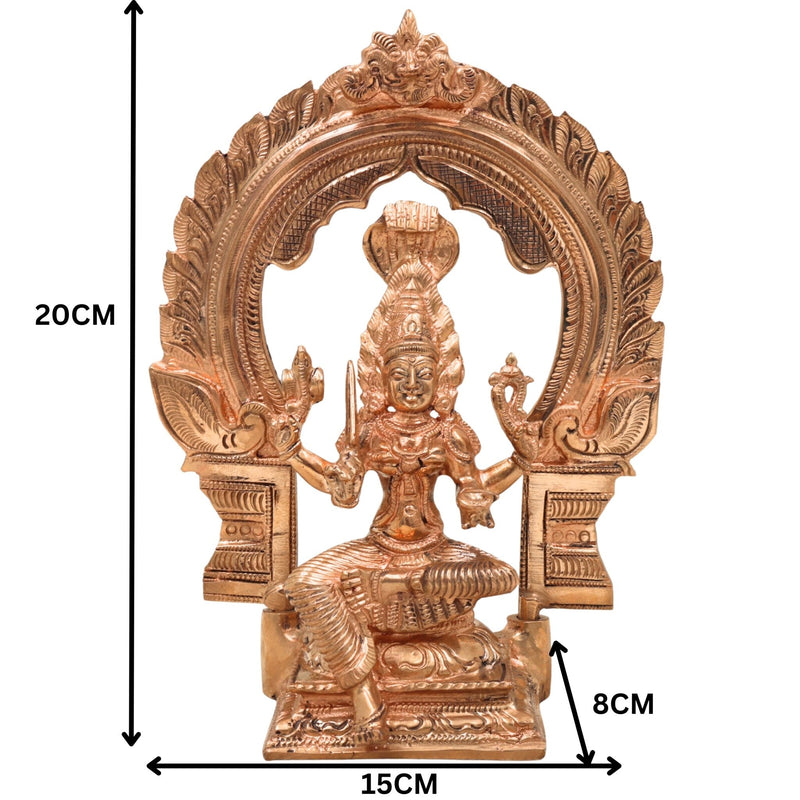 Handcrafted Bronze Mariamman Idol | Panchaloha Grama Devi | South Indian Village Deity Sculpture,Gold, 8 Inch, 1 Piece