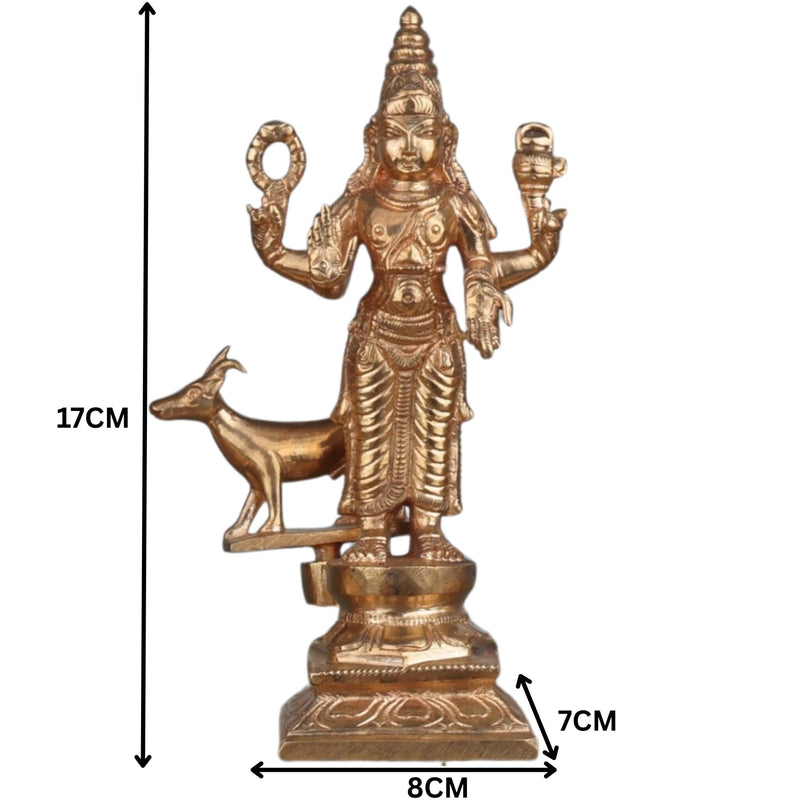 Handcrafted Bronze Panchaloha Navagraha Idol Set, Nava Graha Devata, 9 Planetary Gods, Graha Shanti Vastu Remedy Sculpture,Gold, 6.5 Inch, 1 Piece