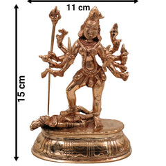 Bronze Kali Idol – Mahakali, Chamundeshwari, Bhadrakali, Adi Shakti Murti for Pooja, Home Temple & Decor,Gold, 6 Inch, 1 Piece