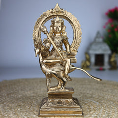 Handcrafted Bronze Panchaloha Murugan Idol – Kartikeya | Skanda | Subramanya | Vel Murugan | Chola Art South Indian Temple Sculpture,Gold, 8 Inch, 1 Piece