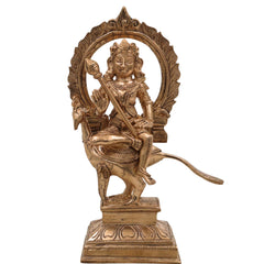 Handcrafted Bronze Panchaloha Murugan Idol – Kartikeya | Skanda | Subramanya | Vel Murugan | Chola Art South Indian Temple Sculpture,Gold, 8 Inch, 1 Piece