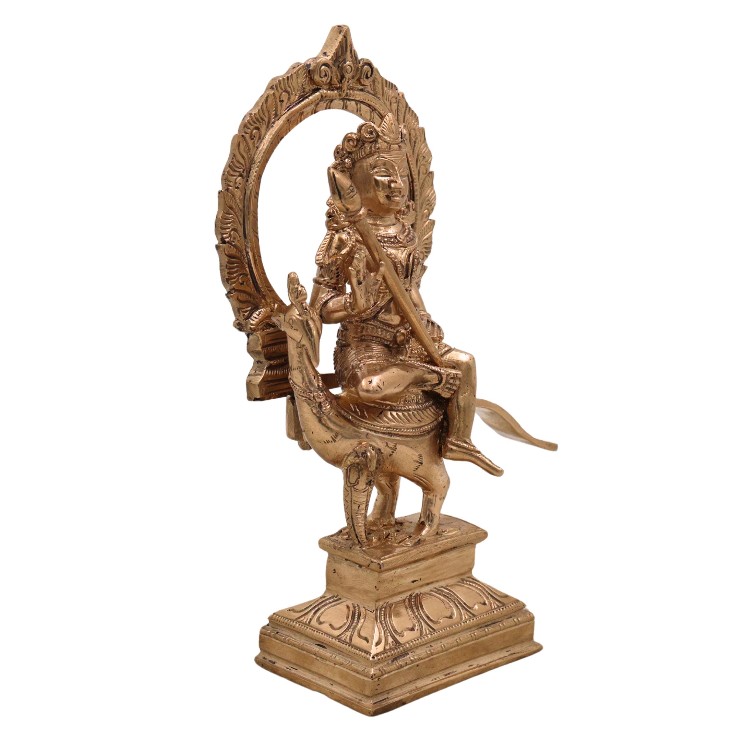 Handcrafted Bronze Panchaloha Murugan Idol – Kartikeya | Skanda | Subramanya | Vel Murugan | Chola Art South Indian Temple Sculpture,Gold, 8 Inch, 1 Piece