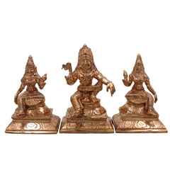 Bronze Panchaloha Shasta Aiyanar Idol with Poorna & Pushkala | Handmade Ayyanar Silai | Sastha Iyyanar Grama Devata Statue | Chola Art Kula Deivam Murti,Gold, 4.5 Inch, 1 Piece