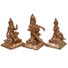 Bronze Panchaloha Shasta Aiyanar Idol with Poorna & Pushkala | Handmade Ayyanar Silai | Sastha Iyyanar Grama Devata Statue | Chola Art Kula Deivam Murti,Gold, 4.5 Inch, 1 Piece