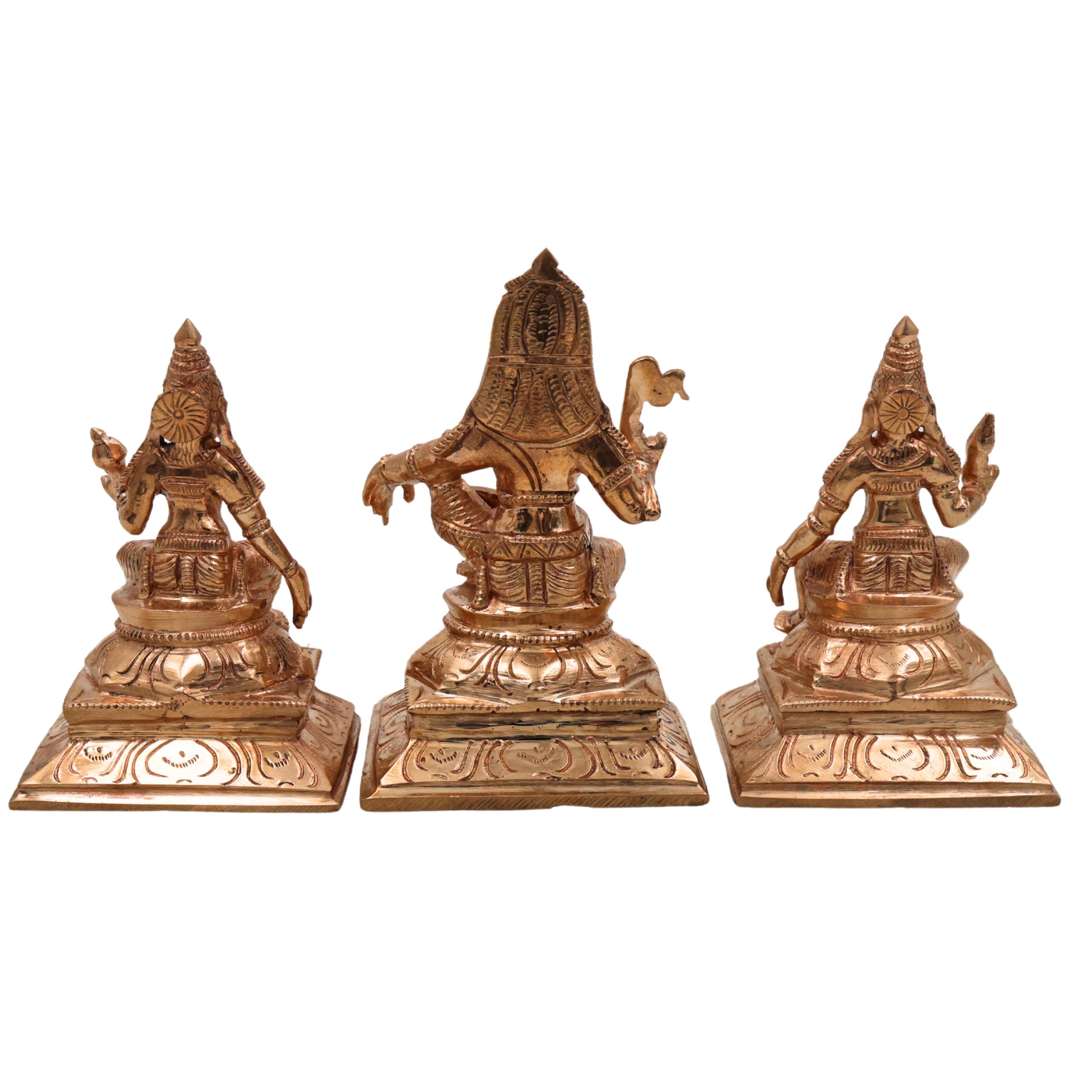 Bronze Panchaloha Shasta Aiyanar Idol with Poorna & Pushkala | Handmade Ayyanar Silai | Sastha Iyyanar Grama Devata Statue | Chola Art Kula Deivam Murti,Gold, 4.5 Inch, 1 Piece