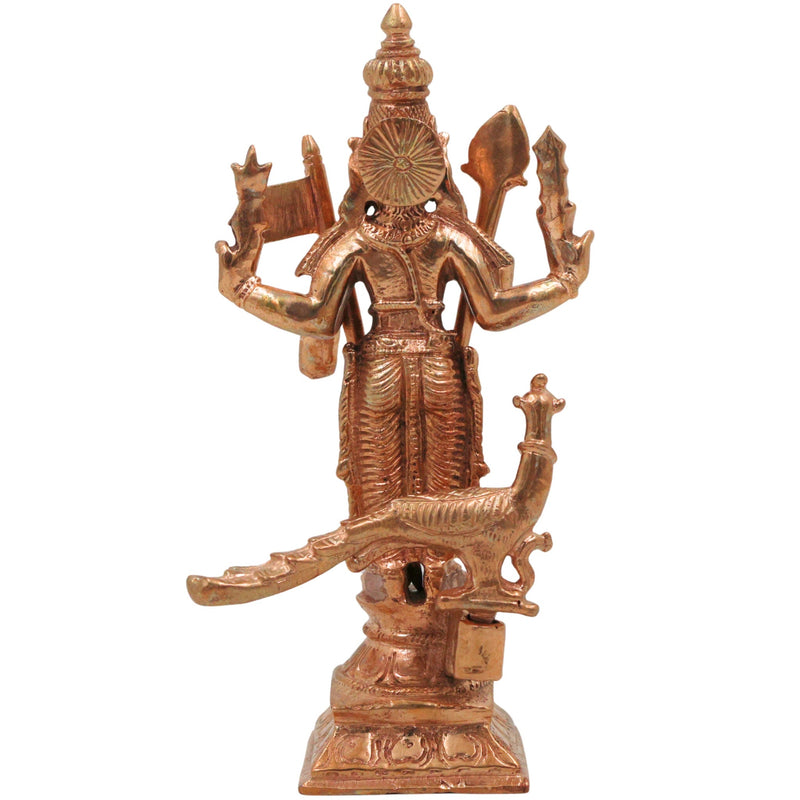 Bronze Handcrafted Murugan Idol | Panchaloha Skanda Statue | Kartikeya / Subramanya / Shanmuga | South India Art, Brown, 6.5 Inch, 1 Piece