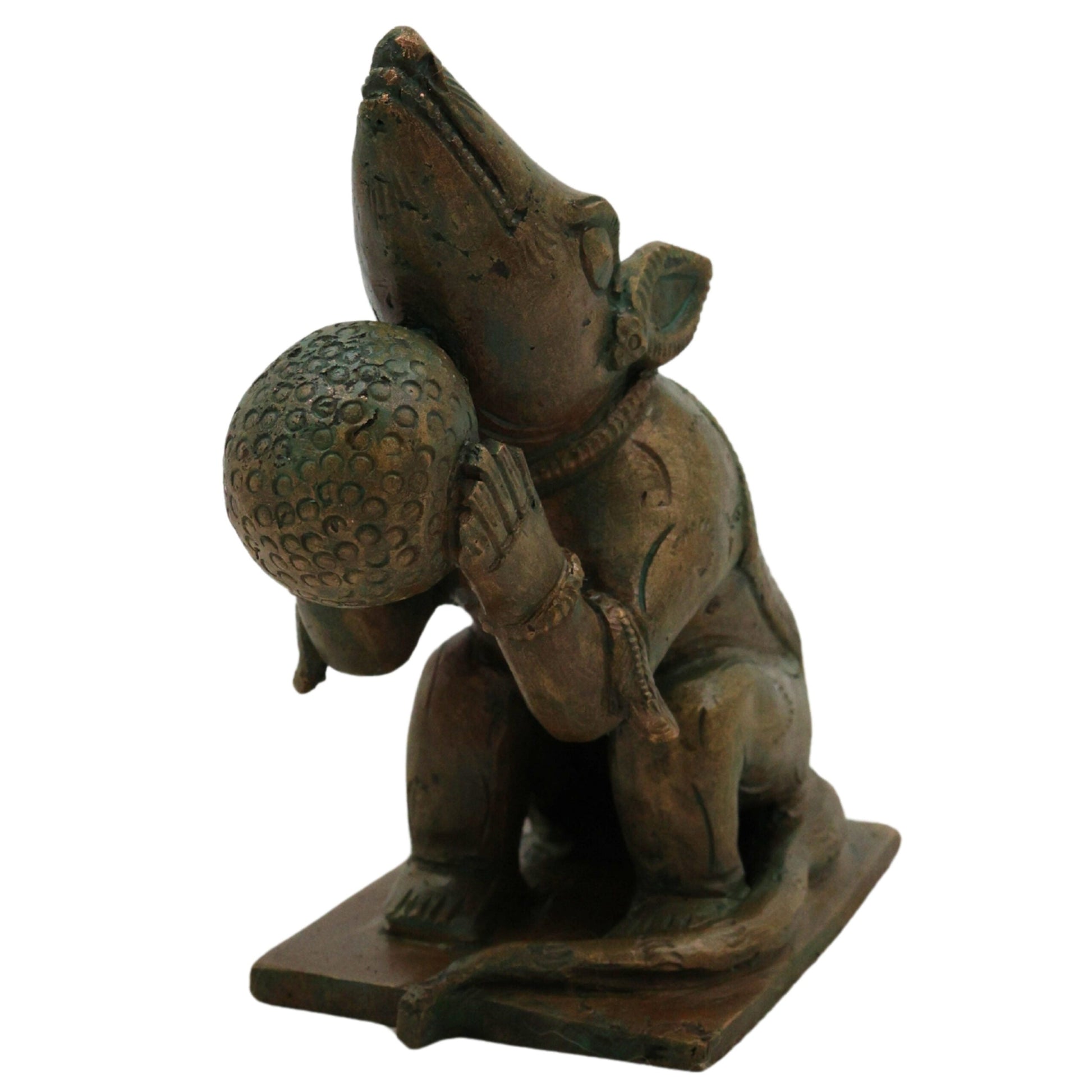 Bronze Mooshika Vahana Idol, Ganapati Vahana, Panchaloha Ganesh Mouse, Mushika Moorthi | Pittalai Chola-Style Sculpture for Pooja & Home Temple,Gold, 4.5 Inch, 1 Piece