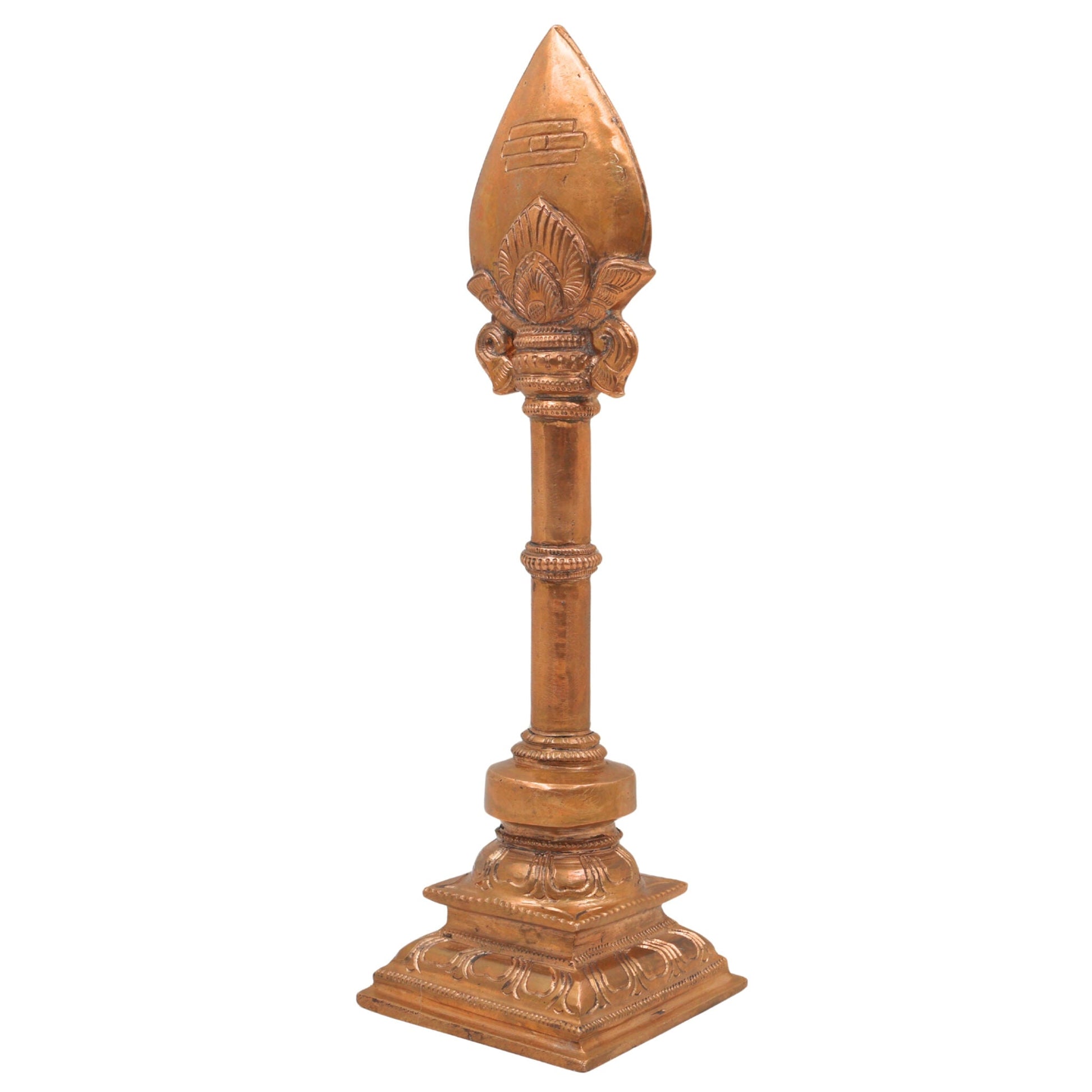 Panchaloha Bronze Murugan Vel, Divine Shakti Vel, Subramanya Vel, Kumara Vel, Velayutha Spear for Pooja, Abhishekam & Temple Decor, Gold, 12.5 Inch, 1 Piece