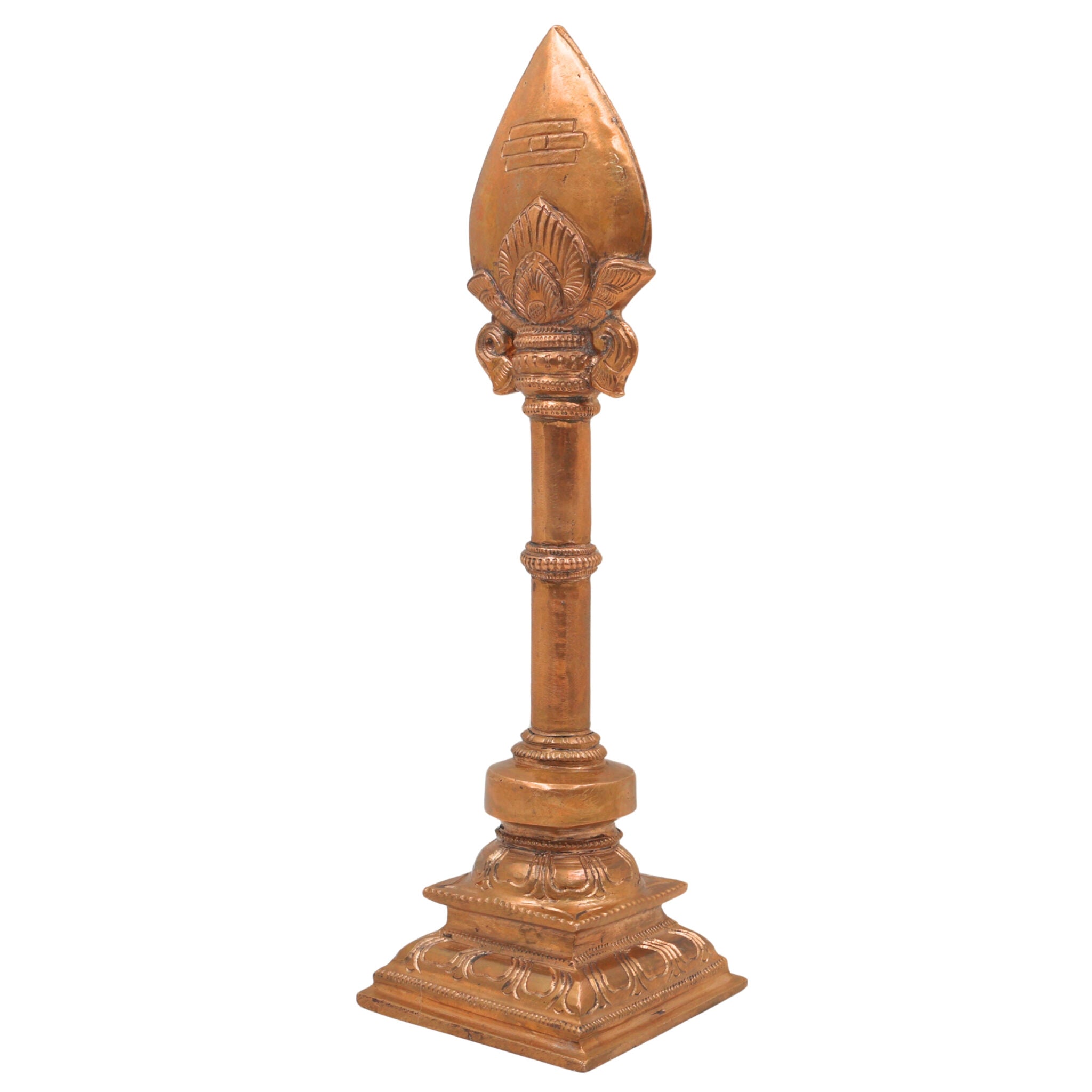 Panchaloha Bronze Murugan Vel, Divine Shakti Vel, Subramanya Vel, Kumara Vel, Velayutha Spear for Pooja, Abhishekam & Temple Decor, Gold, 12.5 Inch, 1 Piece