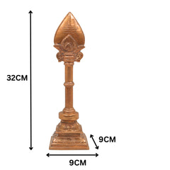 Panchaloha Bronze Murugan Vel, Divine Shakti Vel, Subramanya Vel, Kumara Vel, Velayutha Spear for Pooja, Abhishekam & Temple Decor, Gold, 12.5 Inch, 1 Piece
