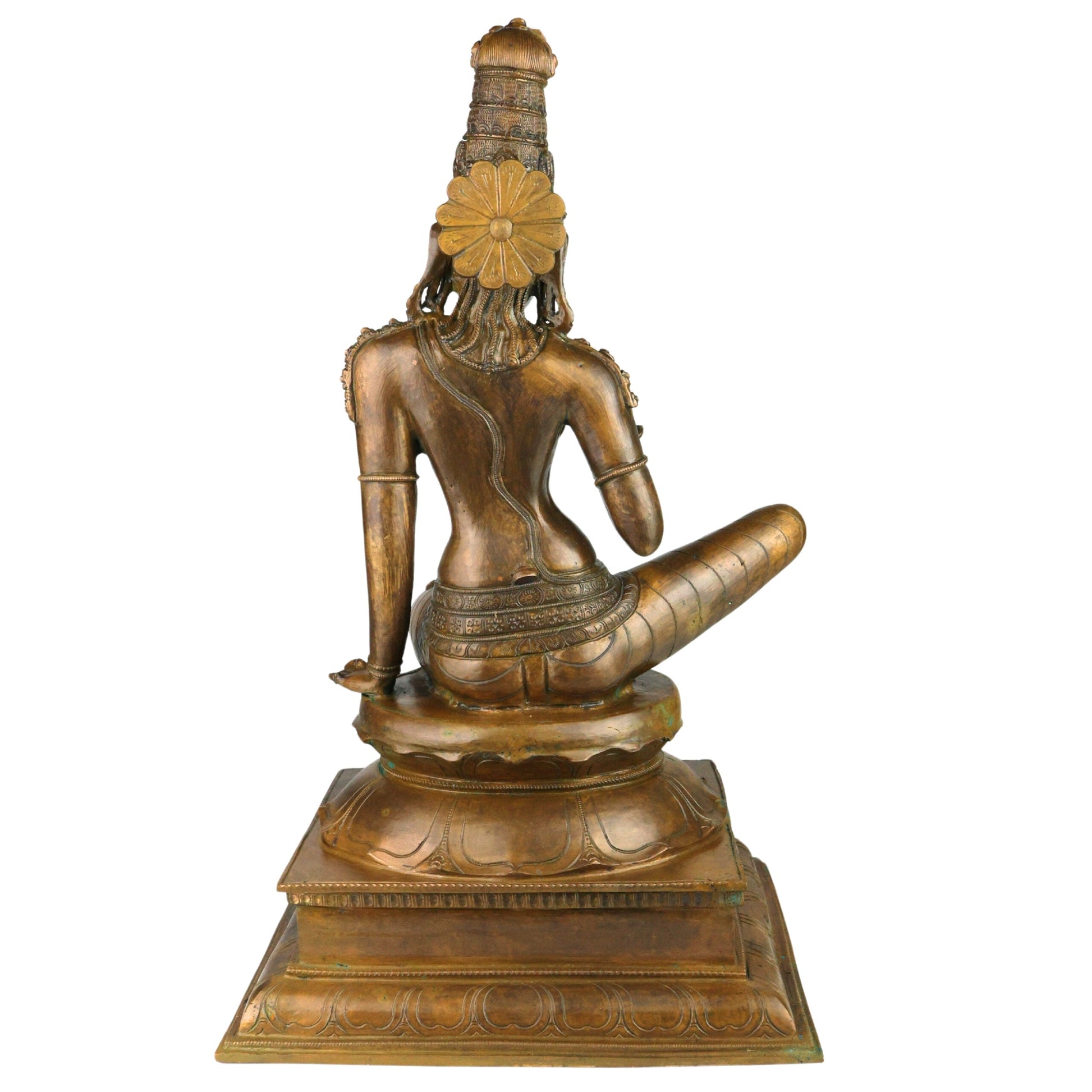 Bronze Bhoga Sakthi Amman | Shivagami Parvati Murti in Chola Art Style for Pooja, Temple & Home DecorBrown, 20.5 Inch, 1 Piece