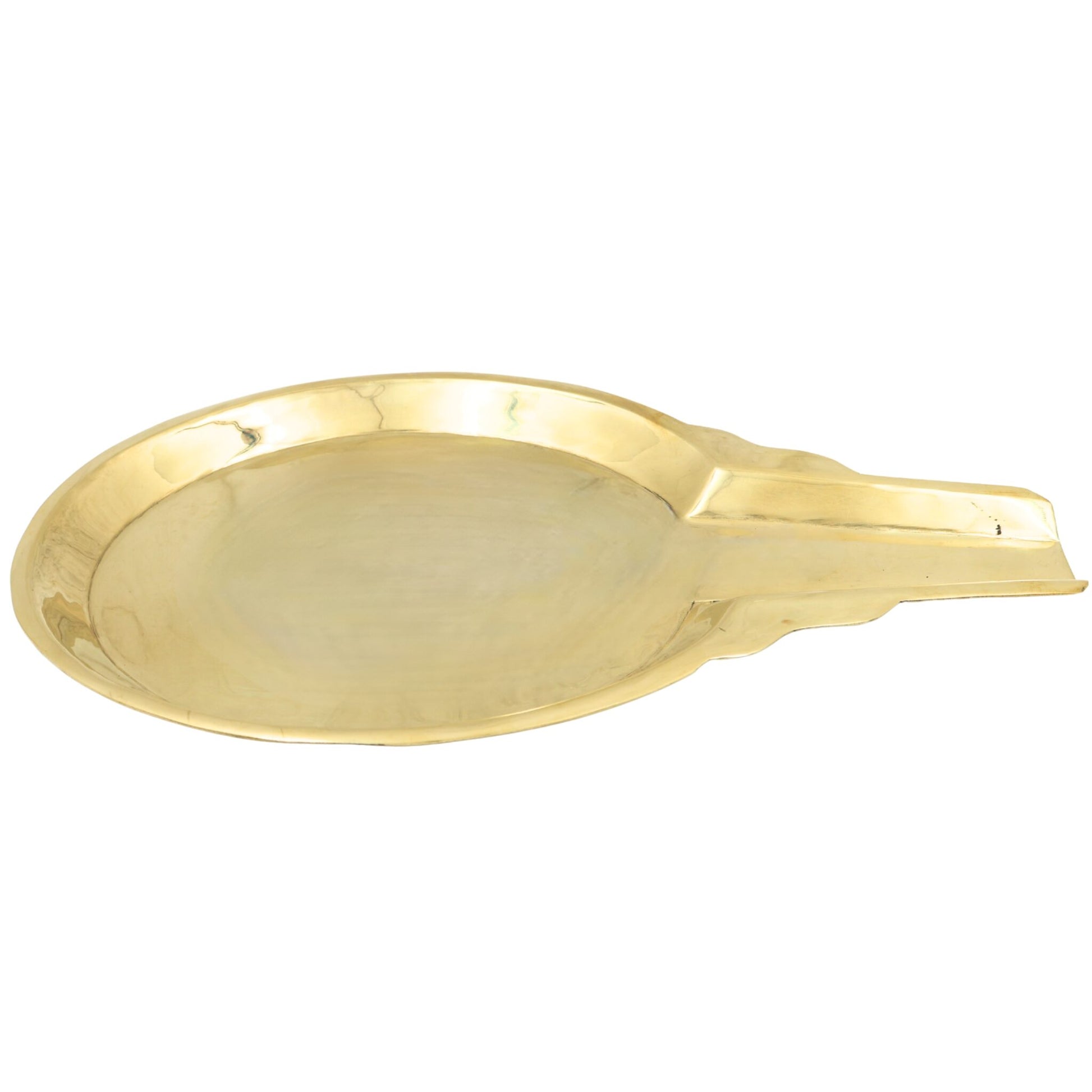 Brass Abhishek Patra, Abhishekam Plate, Somasutra Tray, Abhisheka Peeta, Tirumanjanam Stand, Temple Pooja Abhishek Vessel, Gold, 8 Inch, 1 Piece
