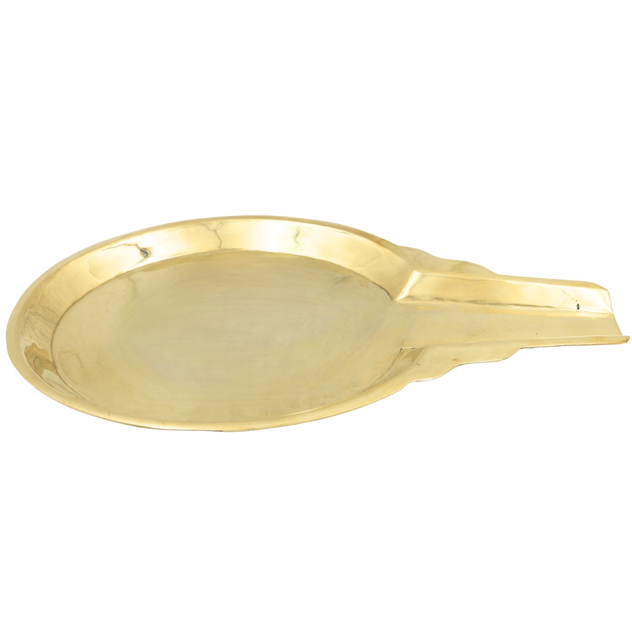 Brass Abhishek Patra, Abhishekam Plate, Somasutra Tray, Abhisheka Peeta, Tirumanjanam Stand, Temple Pooja Abhishek Vessel, Gold, 8 Inch, 1 Piece