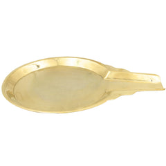 Brass Abhishek Patra, Abhishekam Plate, Somasutra Tray, Abhisheka Peeta, Tirumanjanam Stand, Temple Pooja Abhishek Vessel, Gold, 8 Inch, 1 Piece