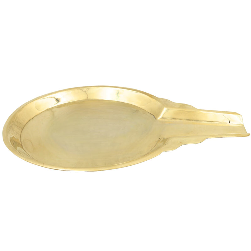 Brass Abhishek Patra, Abhishekam Plate, Somasutra Tray, Abhisheka Peeta, Tirumanjanam Stand, Temple Pooja Abhishek Vessel, Gold, 8 Inch, 1 Piece