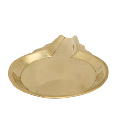 Brass Abhishek Patra, Abhishekam Plate, Somasutra Tray, Abhisheka Peeta, Tirumanjanam Stand, Temple Pooja Abhishek Vessel, Gold, 8 Inch, 1 Piece