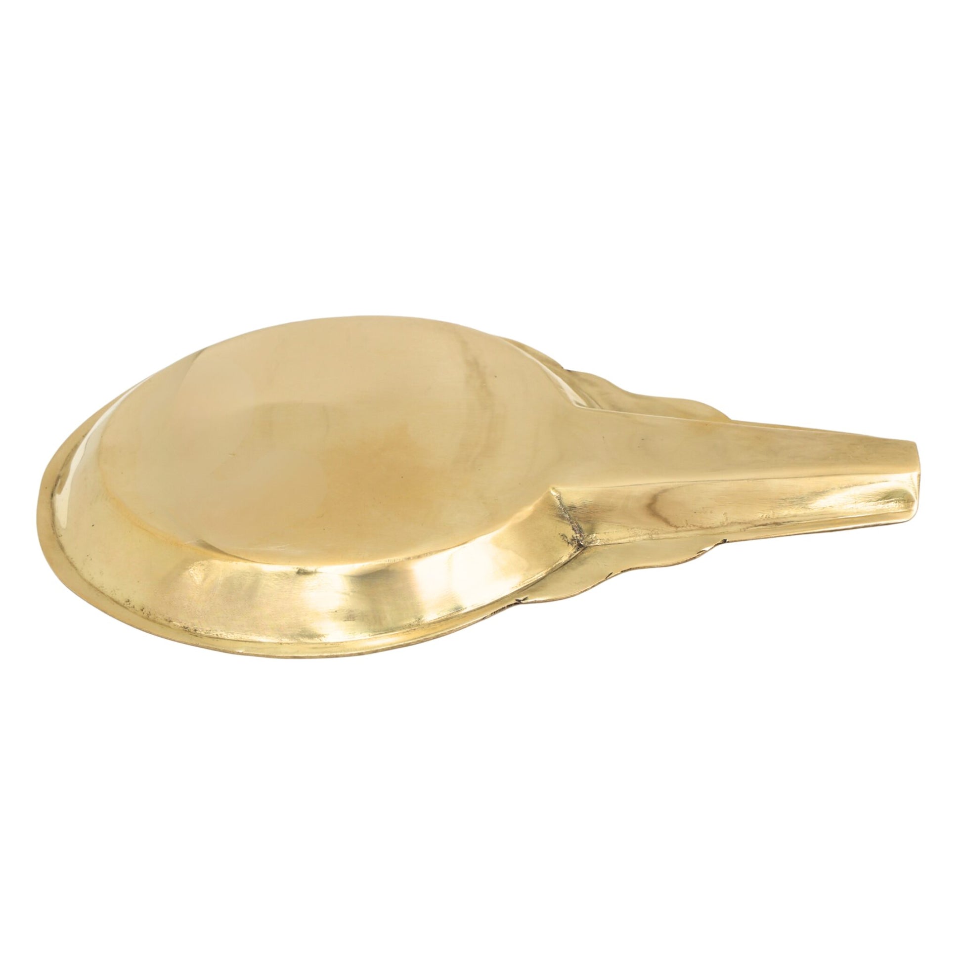 Brass Abhishek Patra, Abhishekam Plate, Somasutra Tray, Abhisheka Peeta, Tirumanjanam Stand, Temple Pooja Abhishek Vessel, Gold, 8 Inch, 1 Piece