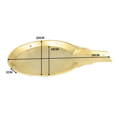 Brass Abhishek Patra, Abhishekam Plate, Somasutra Tray, Abhisheka Peeta, Tirumanjanam Stand, Temple Pooja Abhishek Vessel, Gold, 8 Inch, 1 Piece