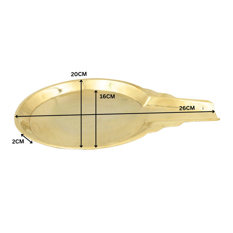 Brass Abhishek Patra, Abhishekam Plate, Somasutra Tray, Abhisheka Peeta, Tirumanjanam Stand, Temple Pooja Abhishek Vessel, Gold, 8 Inch, 1 Piece