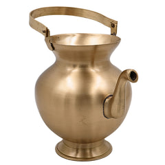 Bhunes Handmade Brass Kamandal, Traditional Ascetic Water Pot, Brass Kamandalu, Pooja Kalash, Ritual Vessel, 1 Litre,Gold, 6.5 Inch, 1 Piece