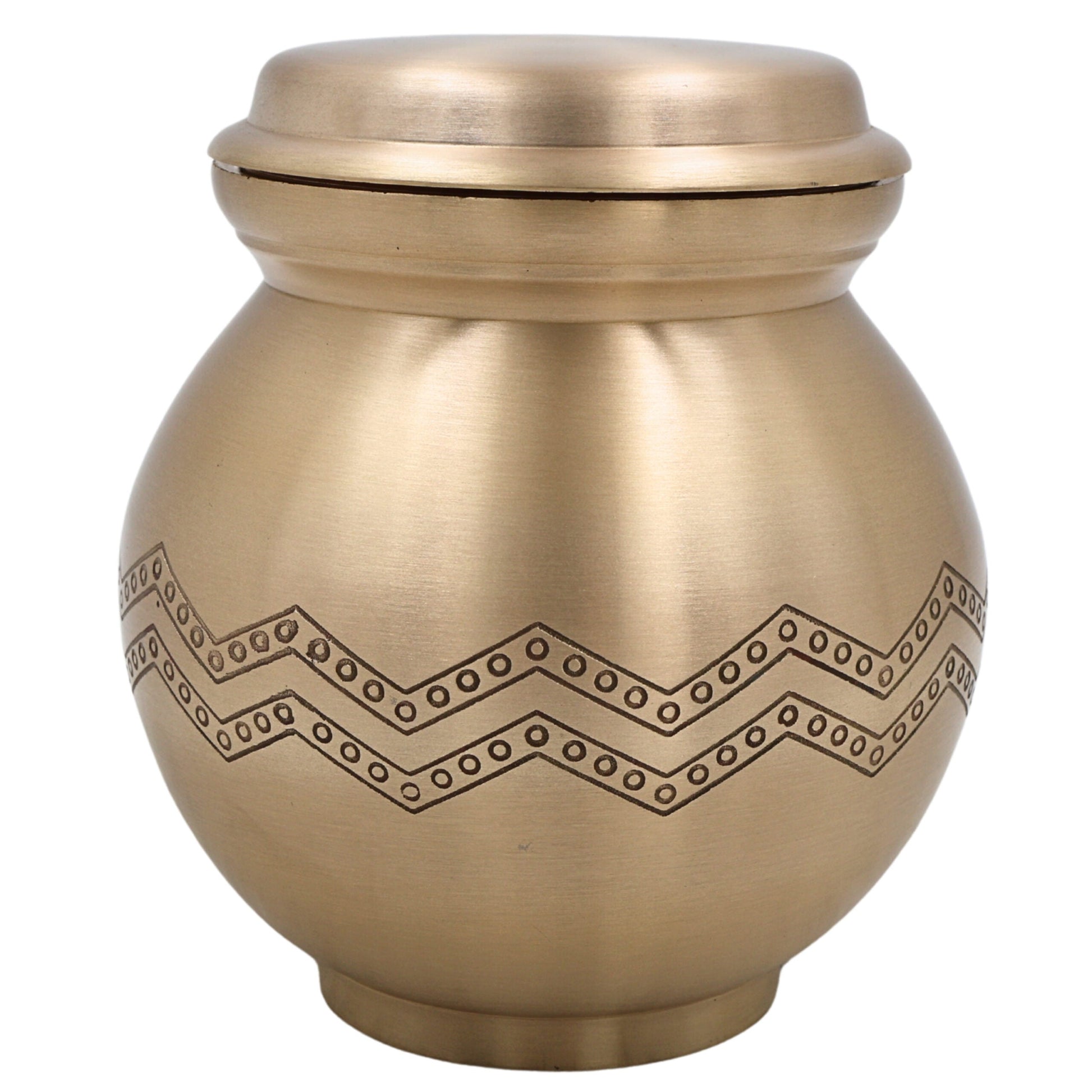 Bhunes Handcrafted Brass Ghee Box, Multi-Purpose Storage Container for Kitchen, Pooja & Spices ,1 Litre, Gold, 5.5 Inch, 1 Piece