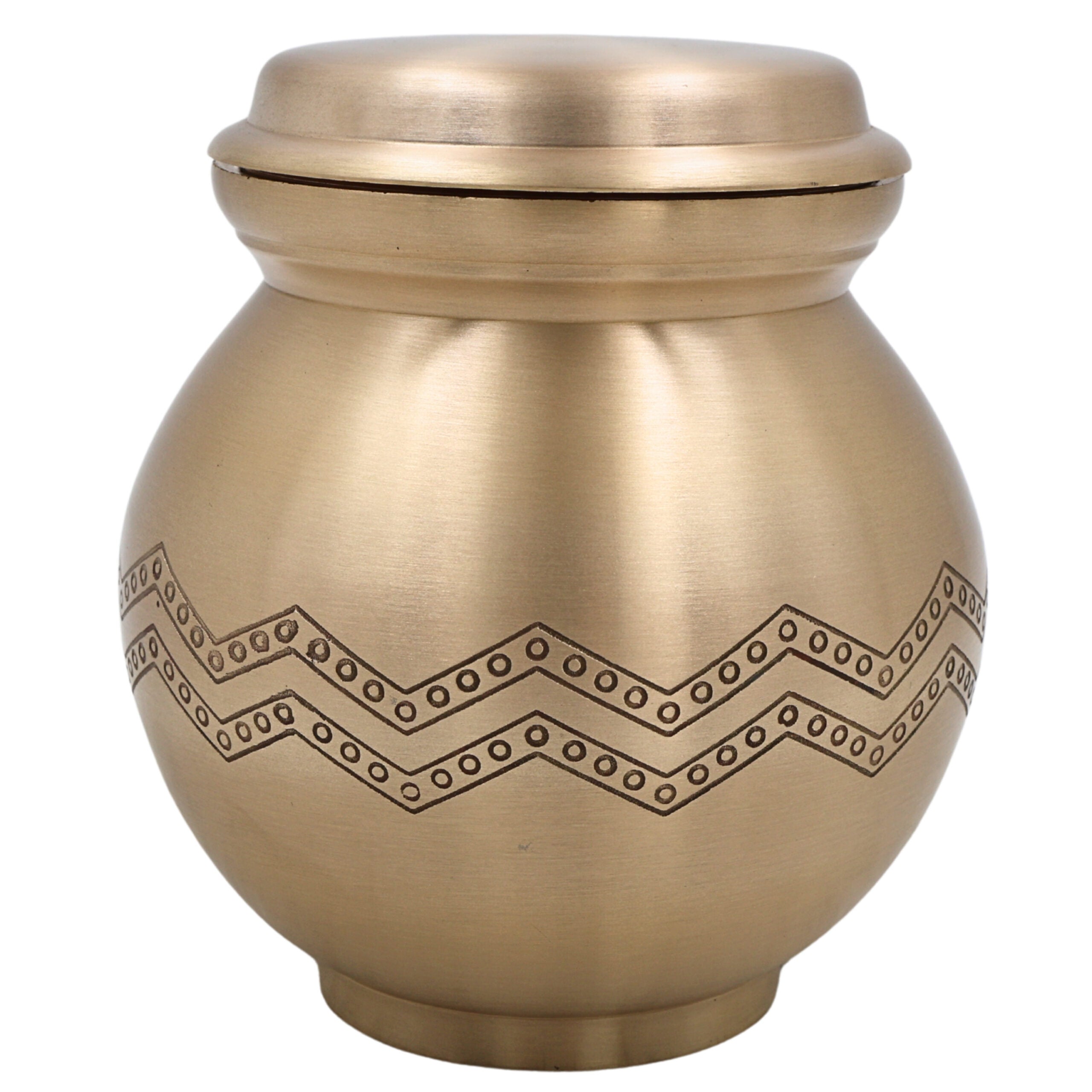 Bhunes Handcrafted Brass Ghee Box, Multi-Purpose Storage Container for Kitchen, Pooja & Spices ,1 Litre, Gold, 5.5 Inch, 1 Piece