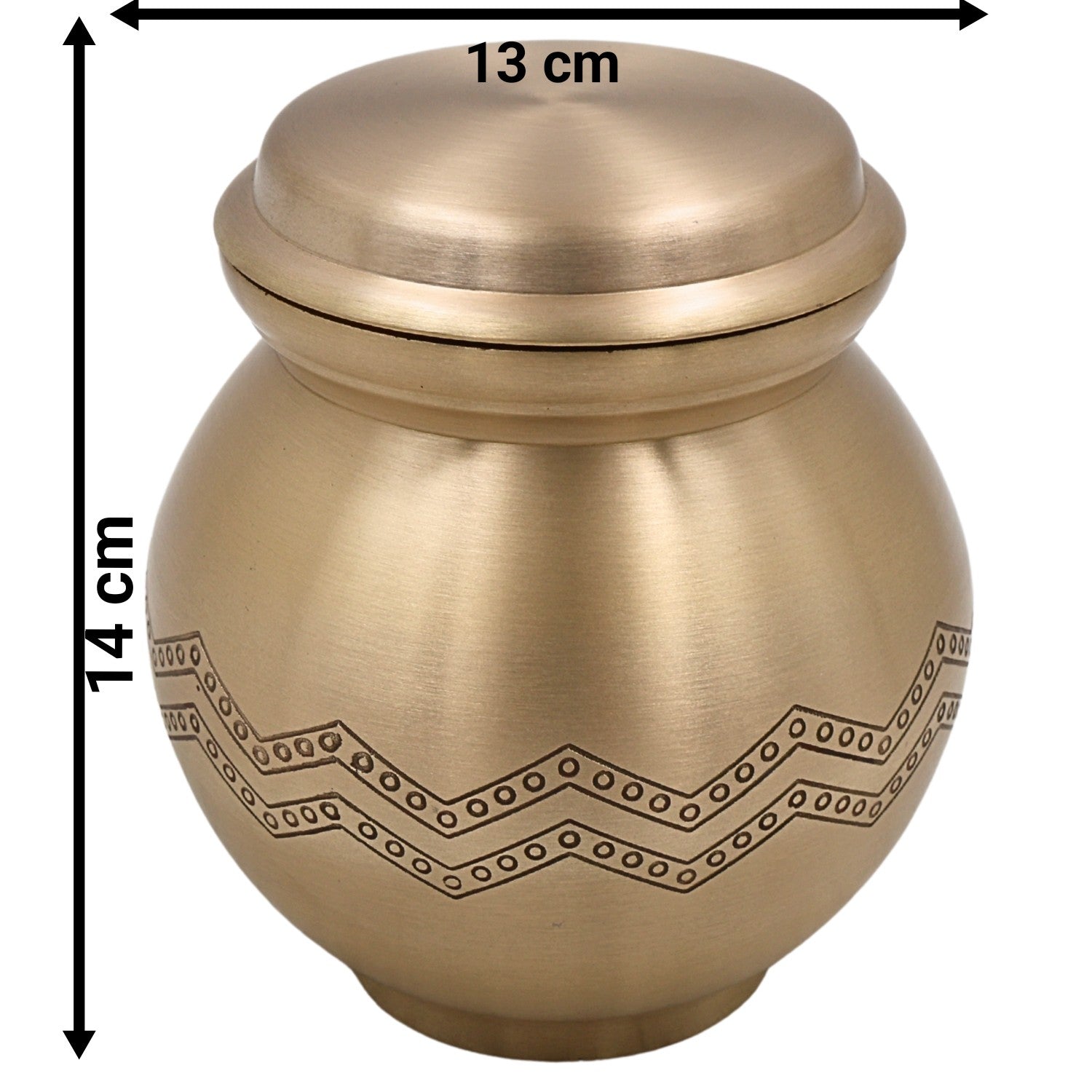Bhunes Handcrafted Brass Ghee Box, Multi-Purpose Storage Container for Kitchen, Pooja & Spices ,1 Litre, Gold, 5.5 Inch, 1 Piece
