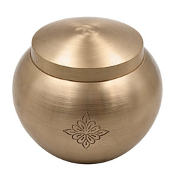 Bhunes Handcrafted Brass Ghee Box, Traditional Multi-Use Storage Container for Kitchen & Spices, 0.5 Litre, Gold, 3.5 Inch, 1 Piece