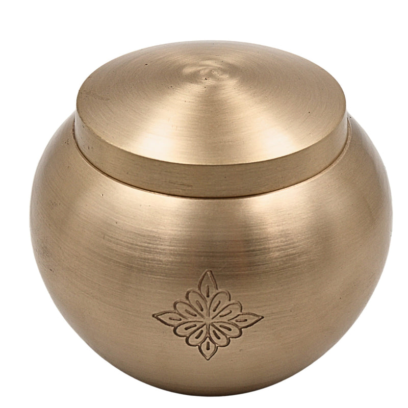 Bhunes Handcrafted Brass Ghee Box, Traditional Multi-Use Storage Container for Kitchen & Spices, 0.5 Litre, Gold, 3.5 Inch, 1 Piece