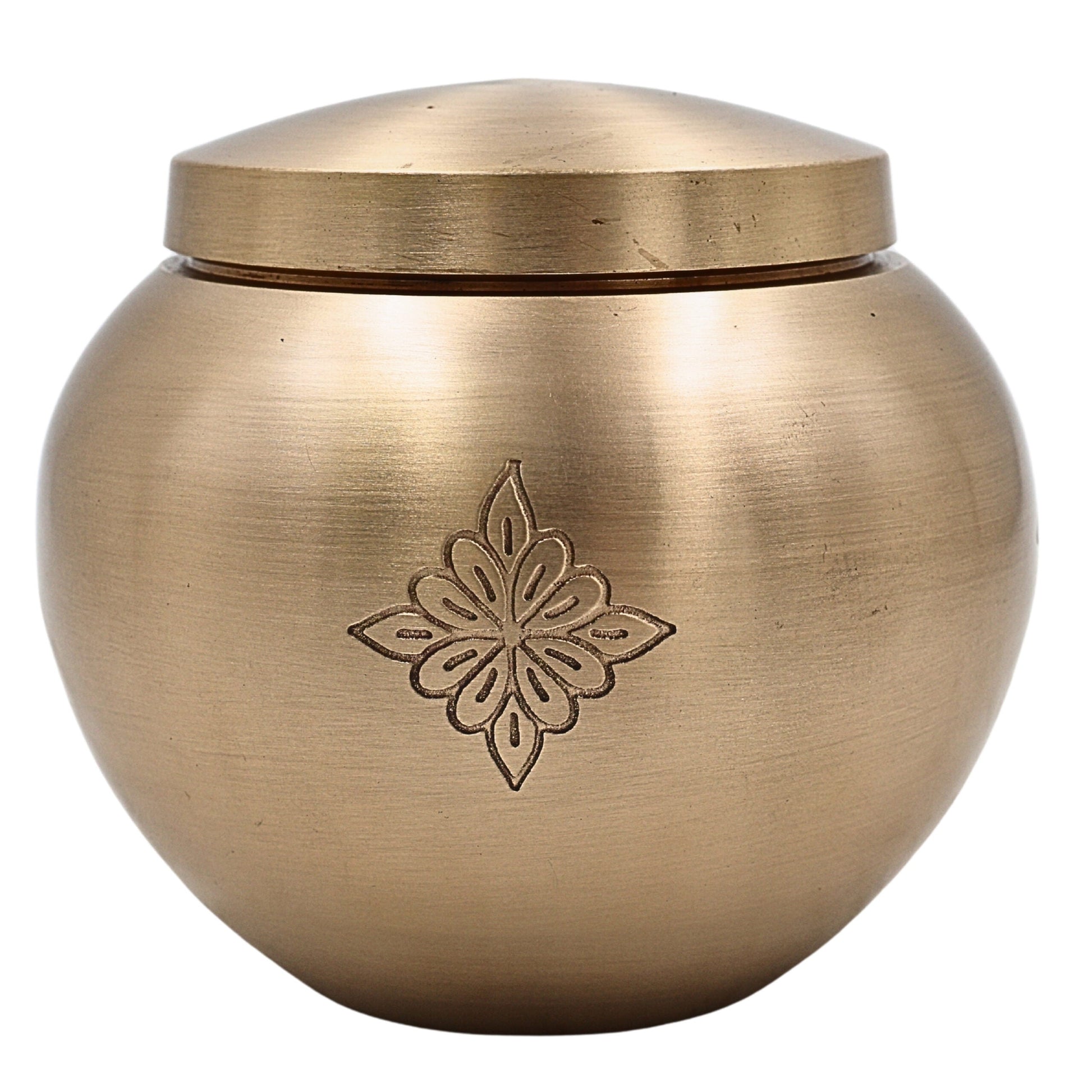 Bhunes Handcrafted Brass Ghee Box, Traditional Multi-Use Storage Container for Kitchen & Spices, 0.5 Litre, Gold, 3.5 Inch, 1 Piece