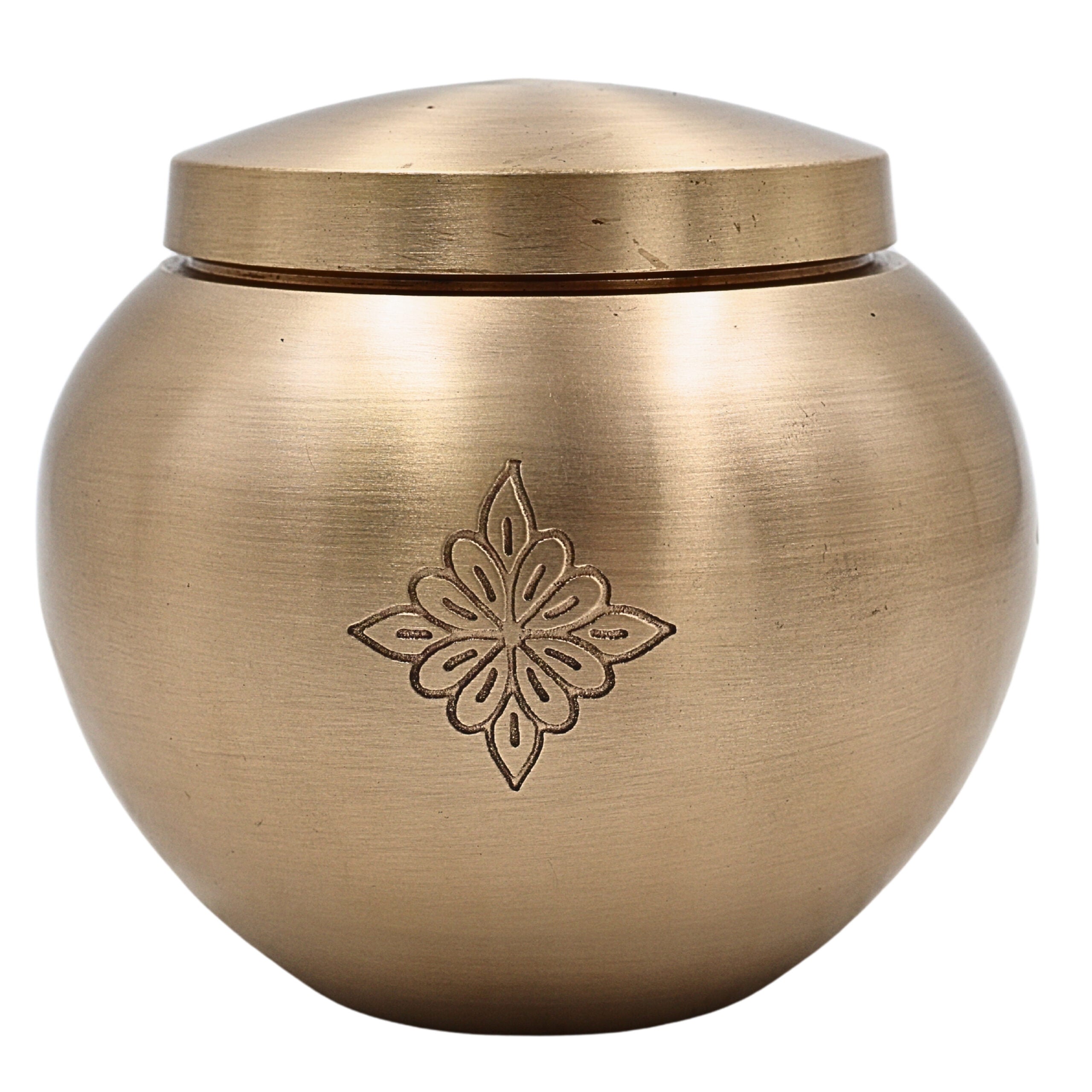 Bhunes Handcrafted Brass Ghee Box, Traditional Multi-Use Storage Container for Kitchen & Spices, 0.5 Litre, Gold, 3.5 Inch, 1 Piece