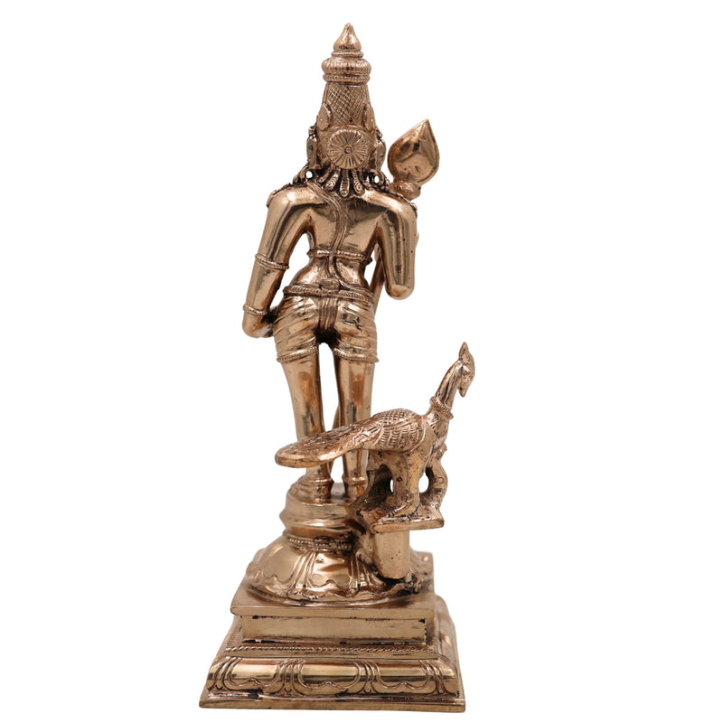 Exquisite Panchaloha Lord Murugan Idol – Bronze Traditional Handmade Masterpiece| Hindu Spiritual Gift,Gold, 10 Inch, 1 Piece