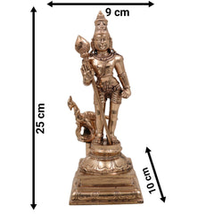 Exquisite Panchaloha Lord Murugan Idol – Bronze Traditional Handmade Masterpiece| Hindu Spiritual Gift,Gold, 10 Inch, 1 Piece