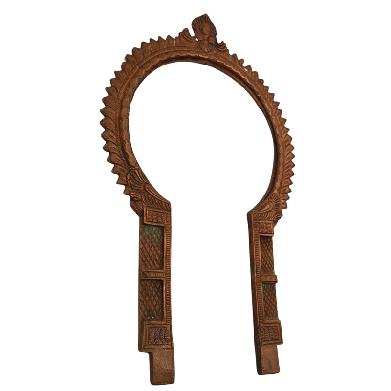 Bhunes Copper Prabhavali Frame Arch Wall Hanging – Prabhawali for Deity | Traditional Temple Decor Backdrop Prabhaval for Home Mandir, Brown, 11 Inch, 1 Piece